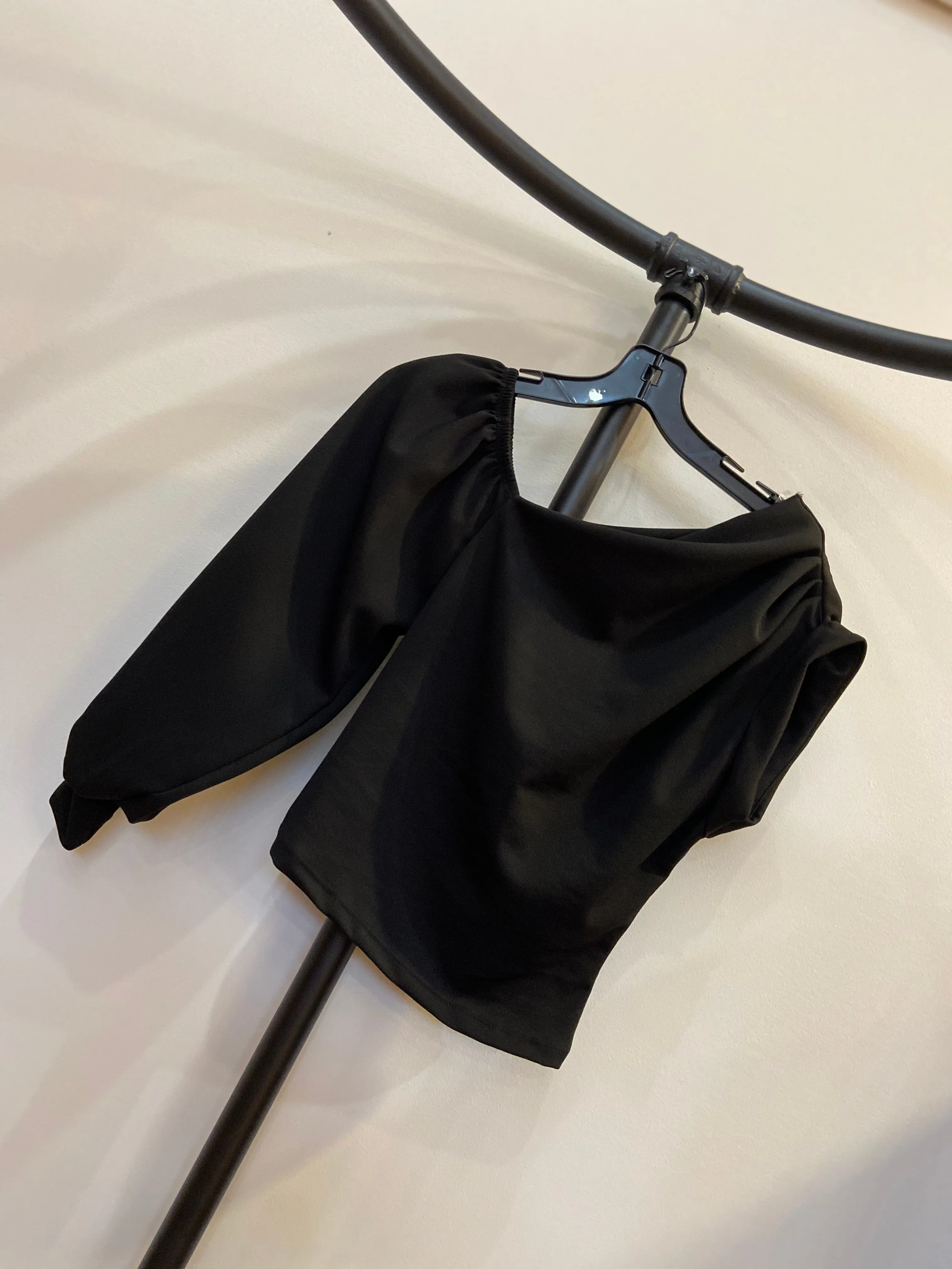 Draped one shoulder top