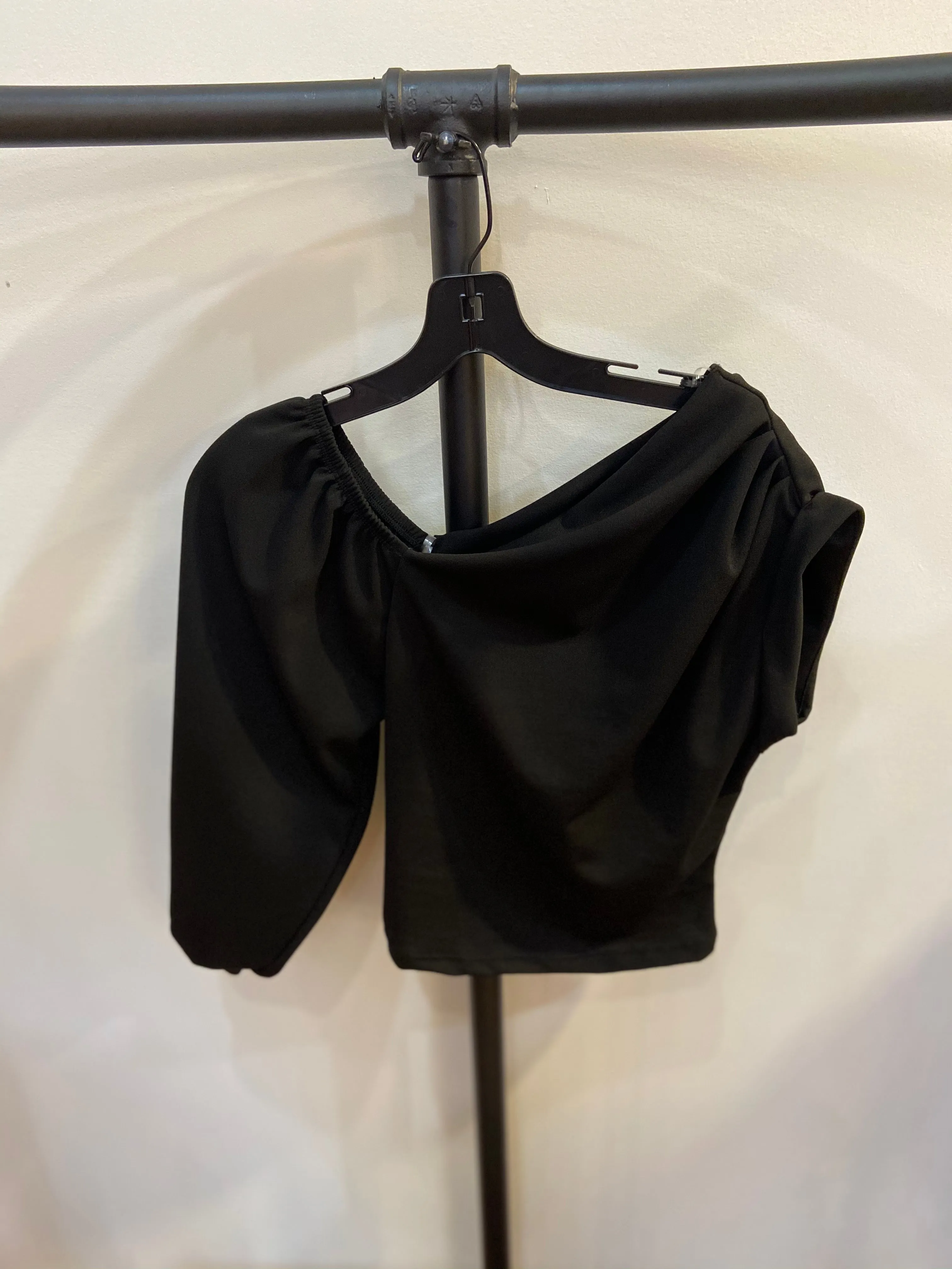 Draped one shoulder top