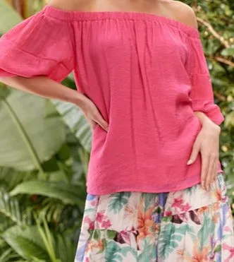 Elliot Pink Off Shoulder Top