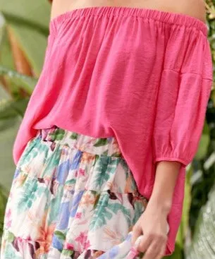Elliot Pink Off Shoulder Top