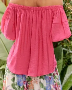 Elliot Pink Off Shoulder Top