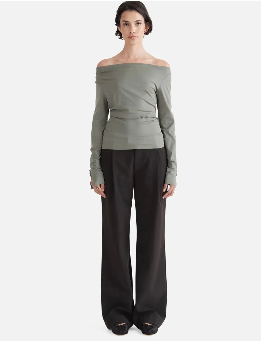 ENA Pelly II OFF THE SHOULDER Top - olive