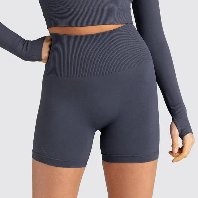Energy Seamless Yoga Shorts for Women - High Waist Fitness Gym Shorts
