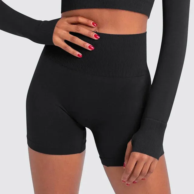 Energy Seamless Yoga Shorts for Women - High Waist Fitness Gym Shorts