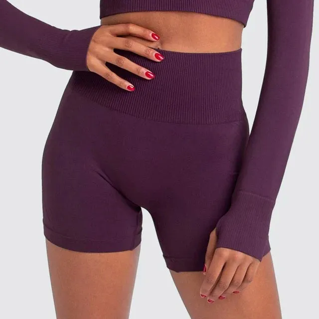 Energy Seamless Yoga Shorts for Women - High Waist Fitness Gym Shorts