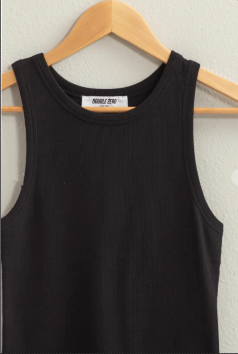 Everyday Basic Ribbed Tank - black