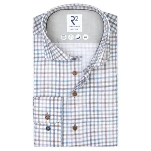 Extra long sleeves. Check print cotton shirt