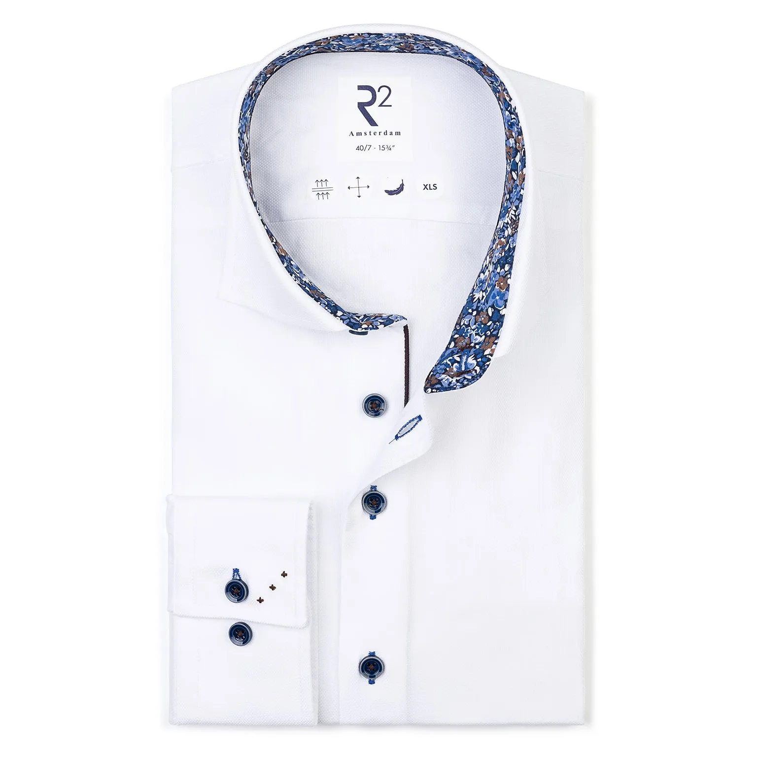 Extra long sleeves. Dobby cotton shirt