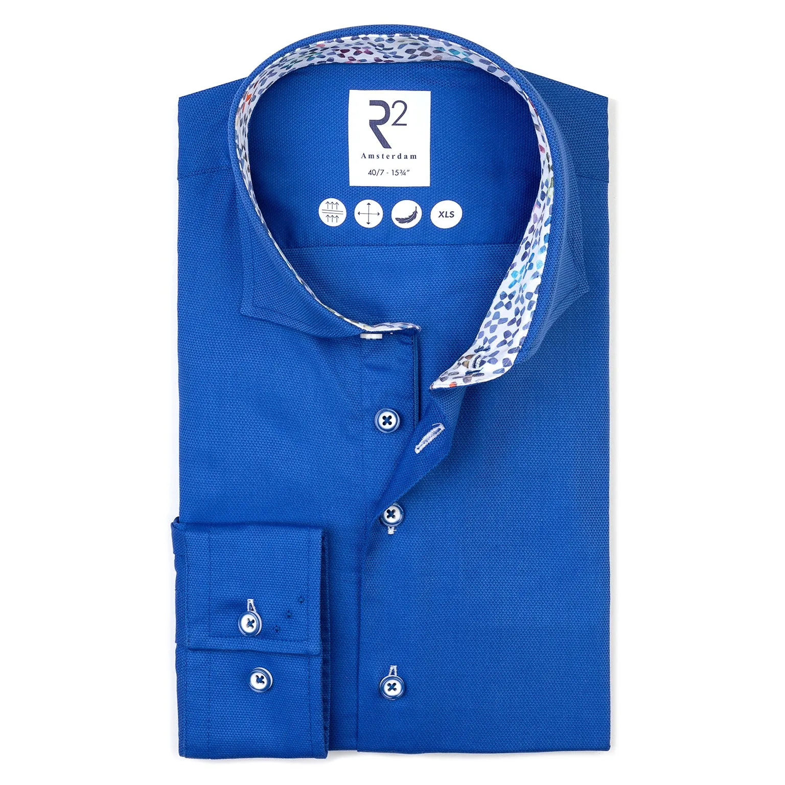 Extra long sleeves. Dobby cotton shirt