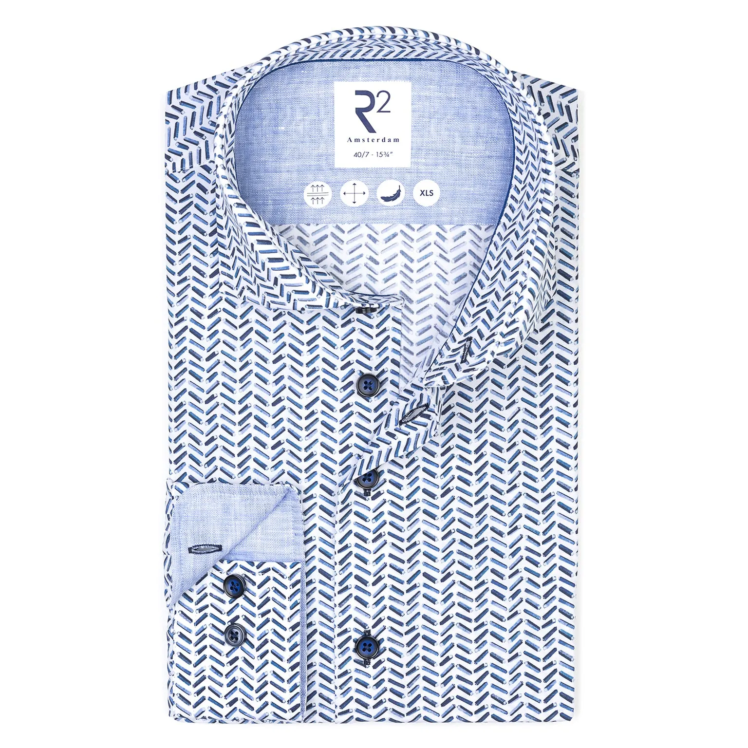 Extra long sleeves. E-bike battery print cotton shirt
