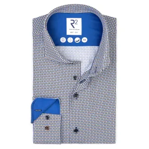 Extra long sleeves. Fine print cotton shirt