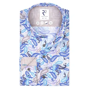 Extra long sleeves. Paisley cotton shirt