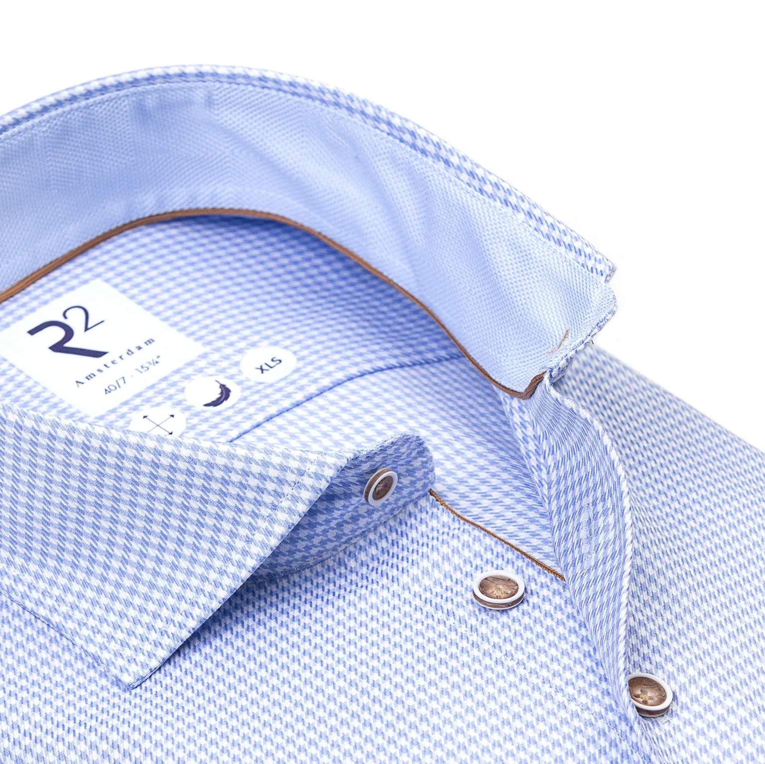 Extra long sleeves. Pied de poule cotton shirt