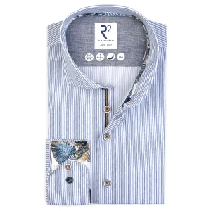 Extra long sleeves. Striped stretch shirt