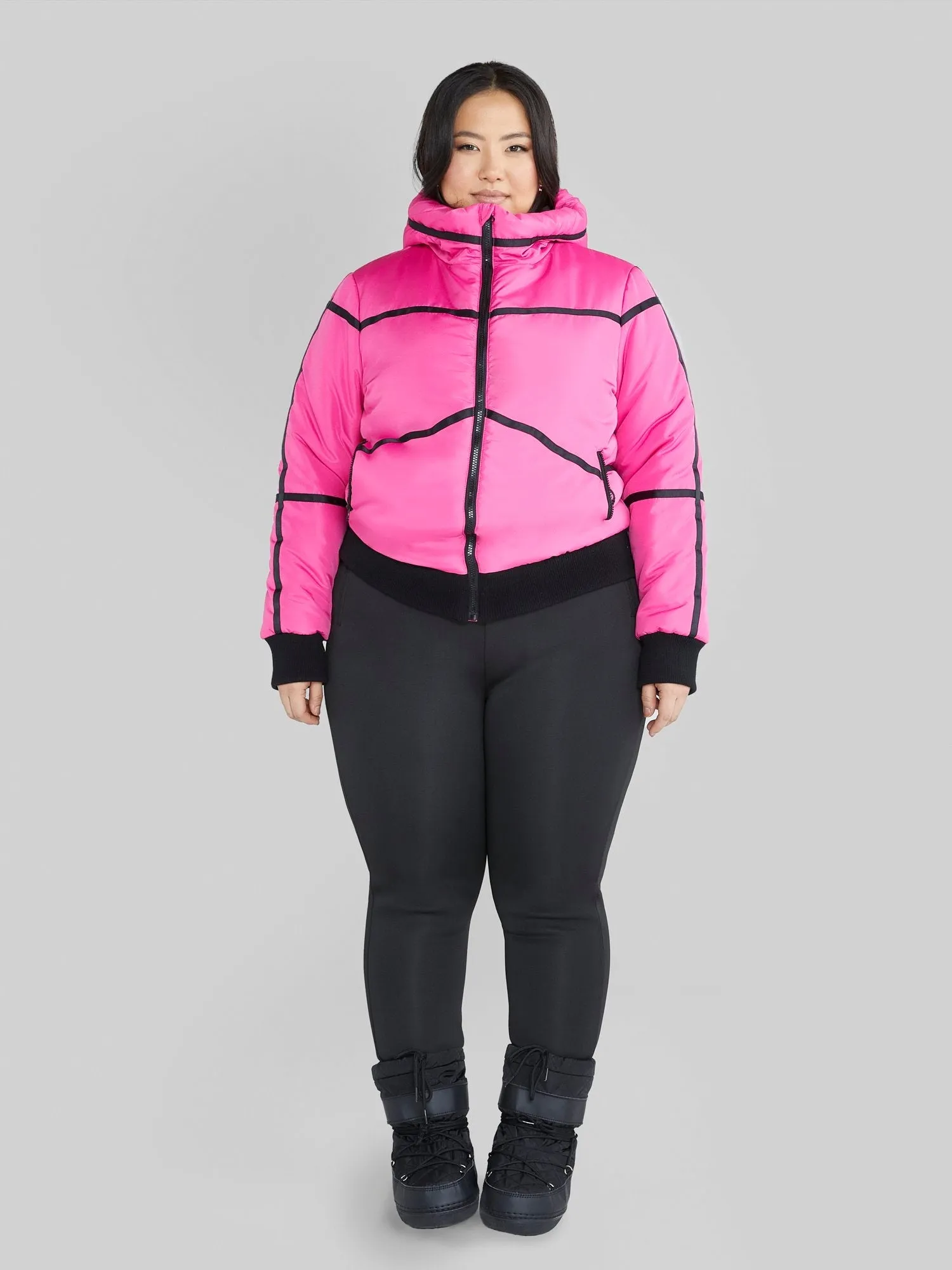 Fashion To Figure - Janika Hooded Ski Puffer Coat