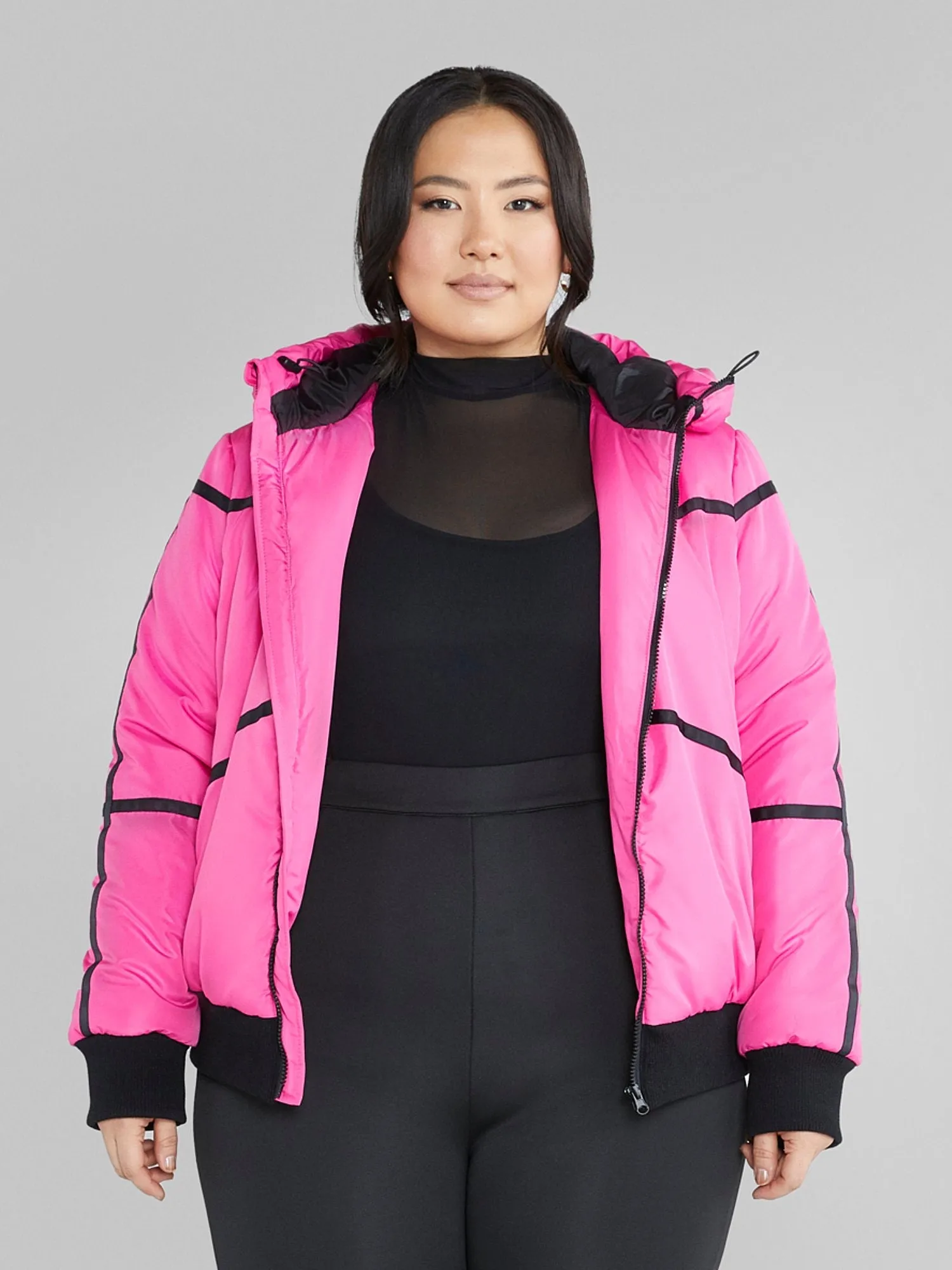Fashion To Figure - Janika Hooded Ski Puffer Coat