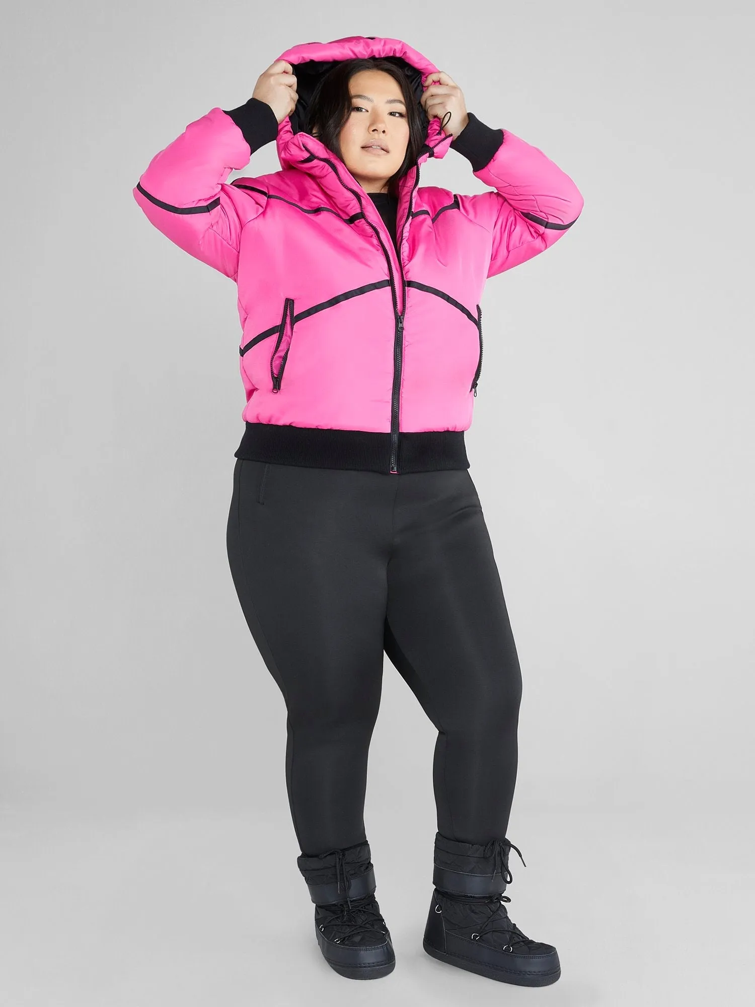Fashion To Figure - Janika Hooded Ski Puffer Coat