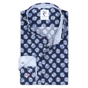 Floral print linen shirt