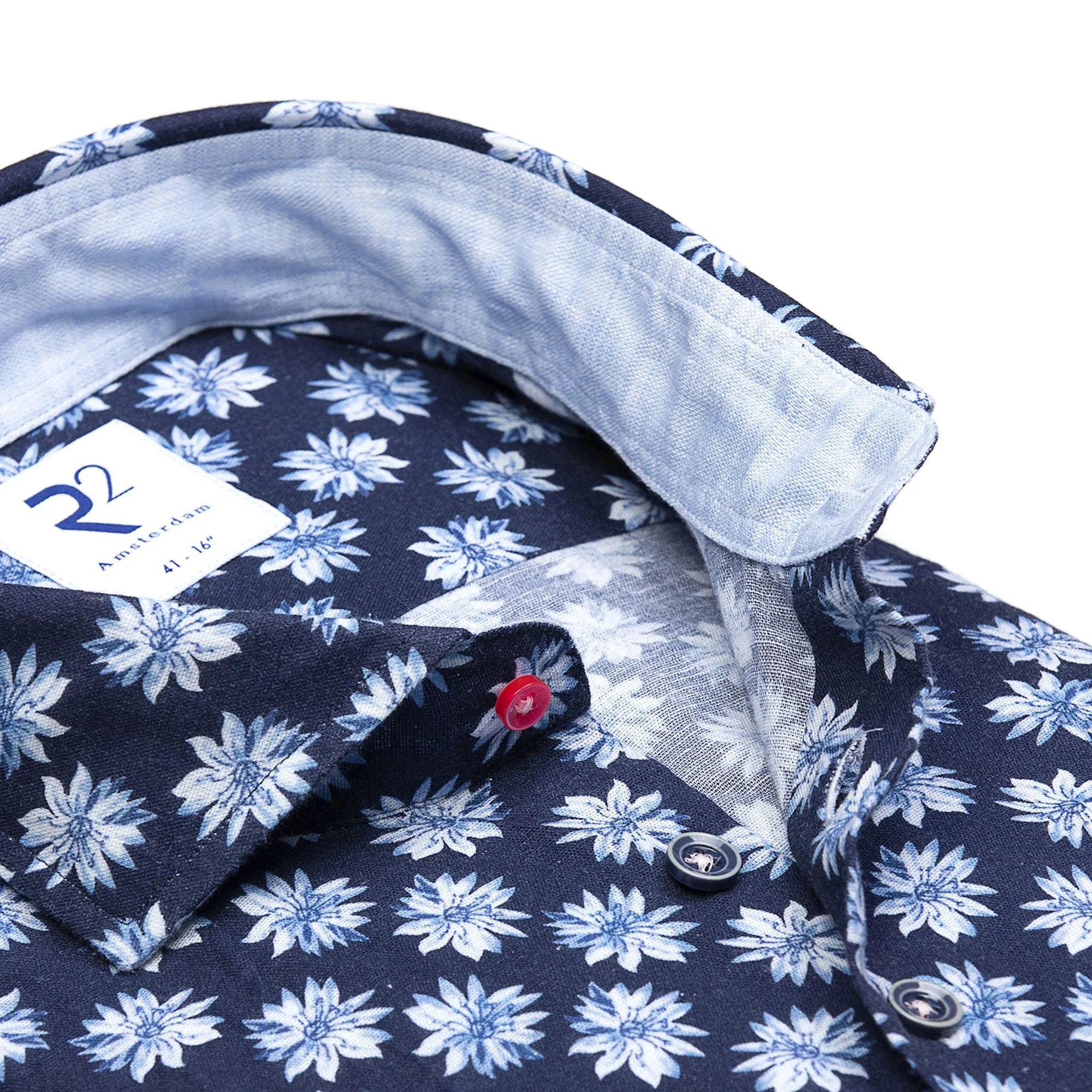 Floral print linen shirt