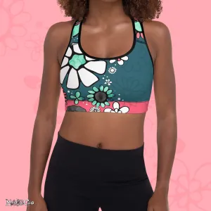 Flower Power Padded Sports Bra