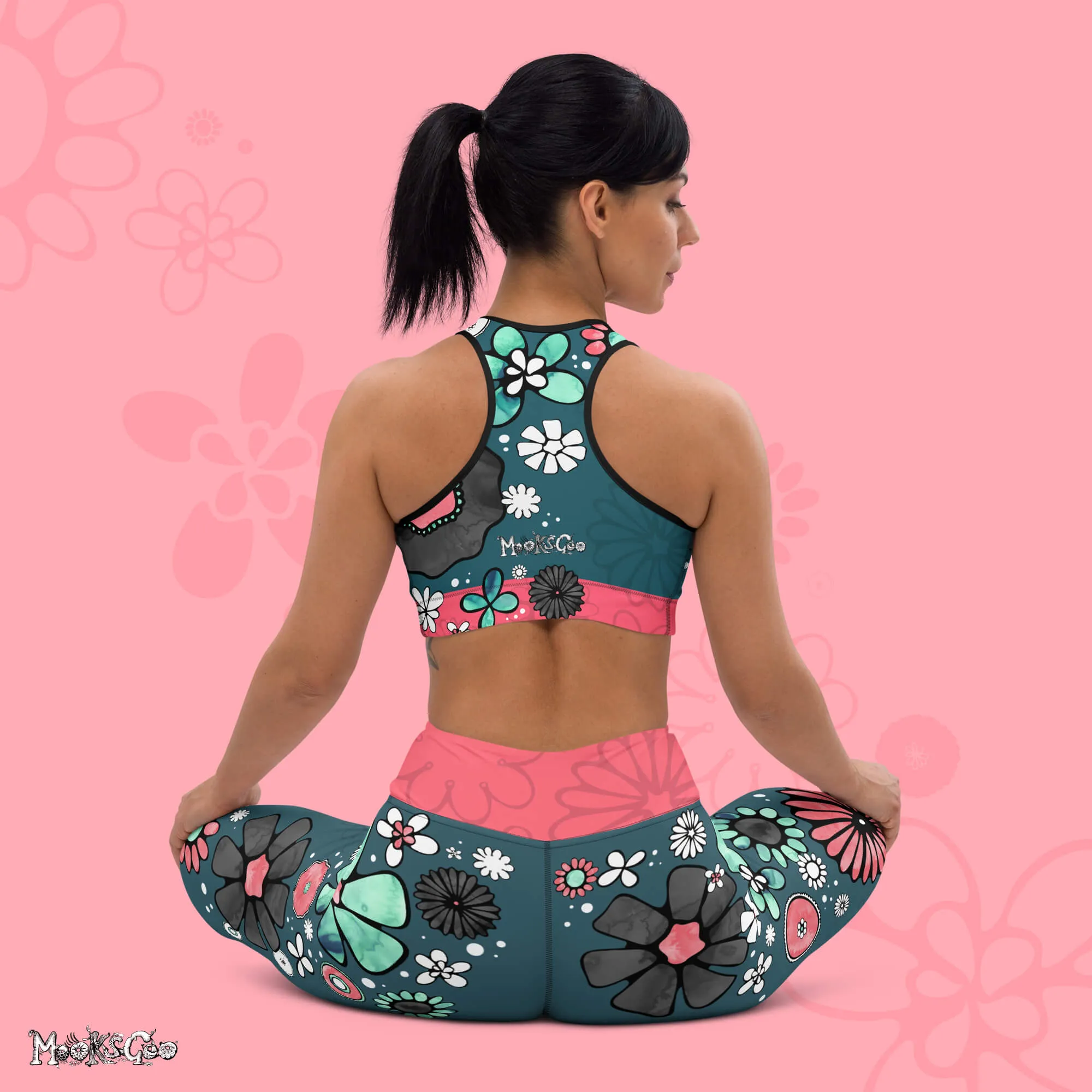 Flower Power Padded Sports Bra