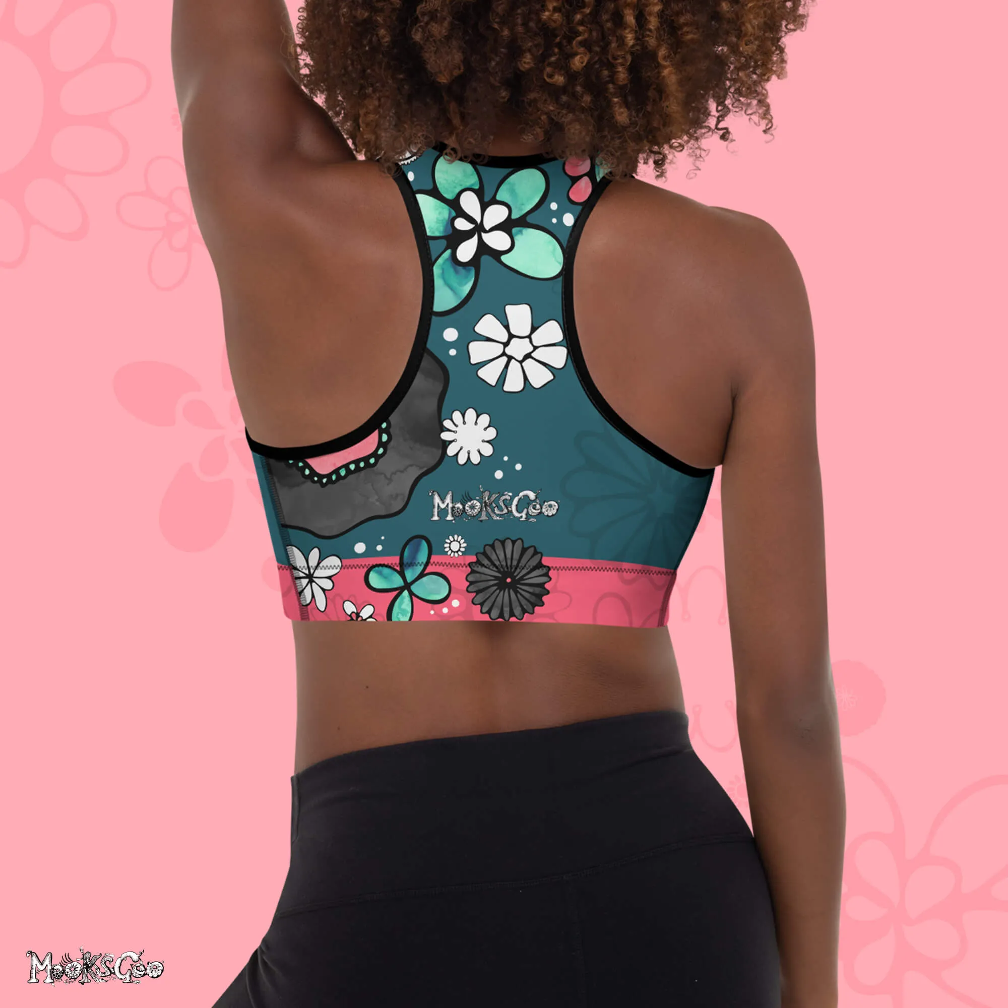Flower Power Padded Sports Bra