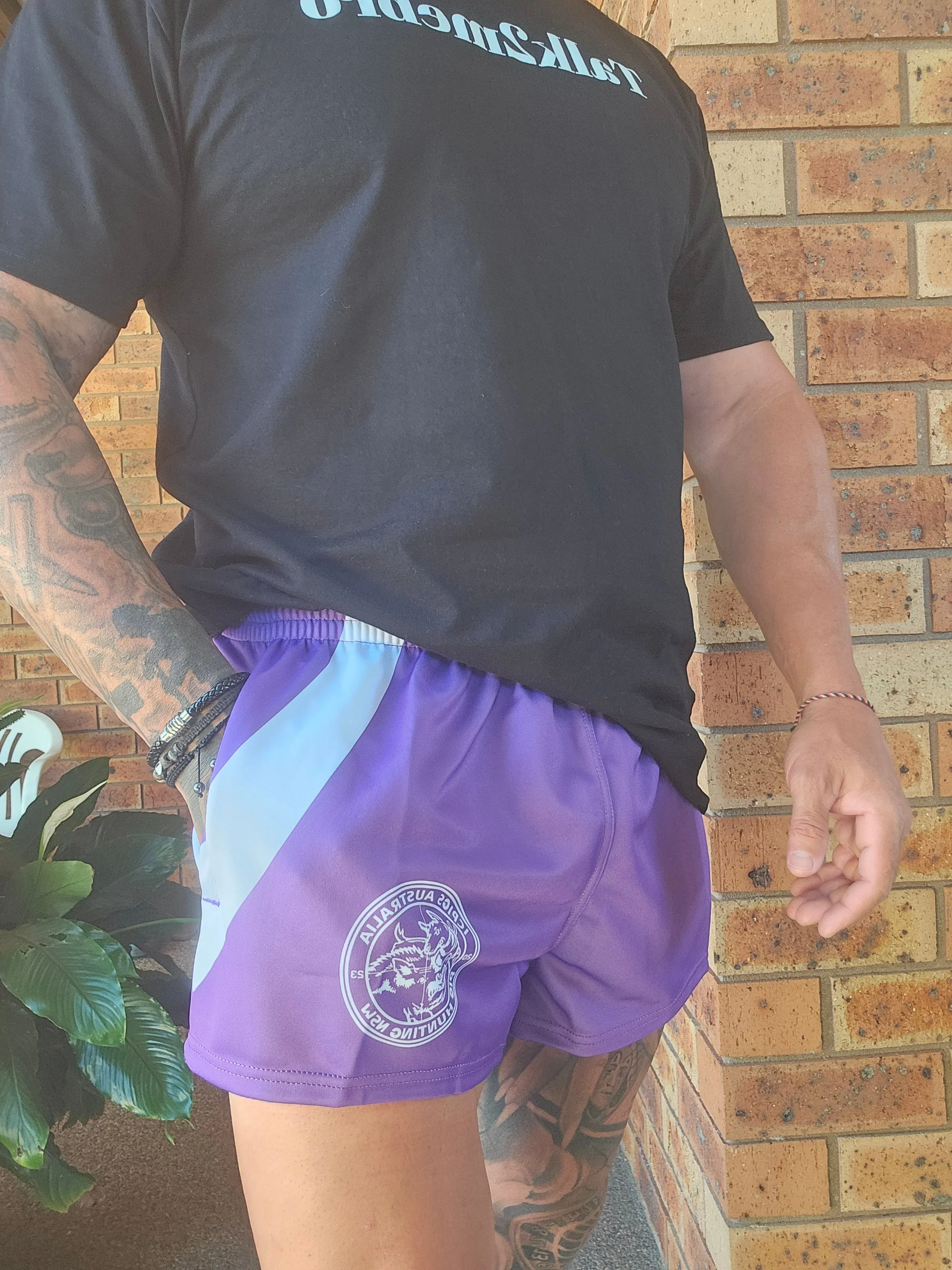 Footy Short - Purple/White