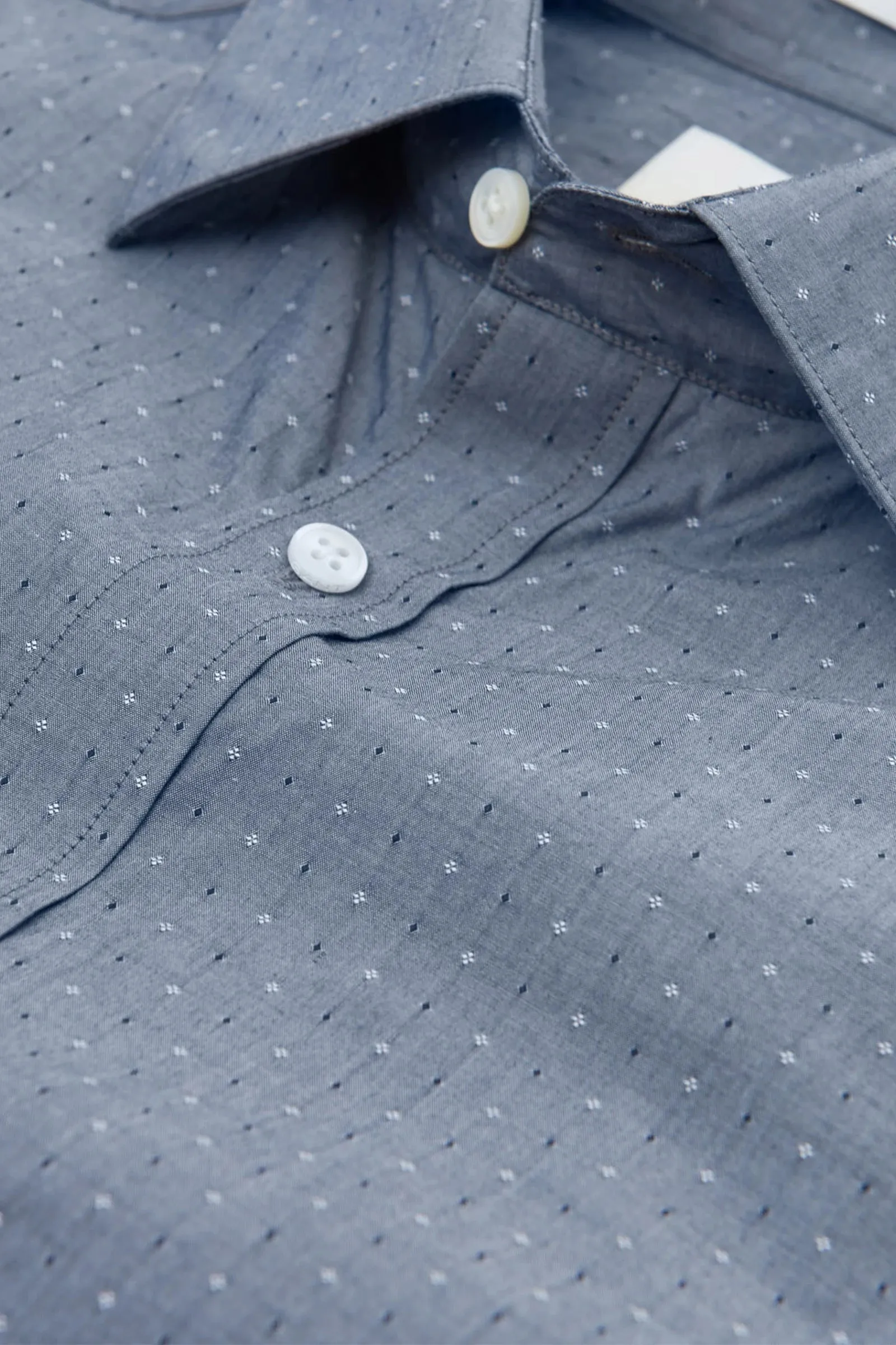 GANT Poseidon Blue American Cotton Dobby Spread Collar Shirt 3001176 Size M NWT