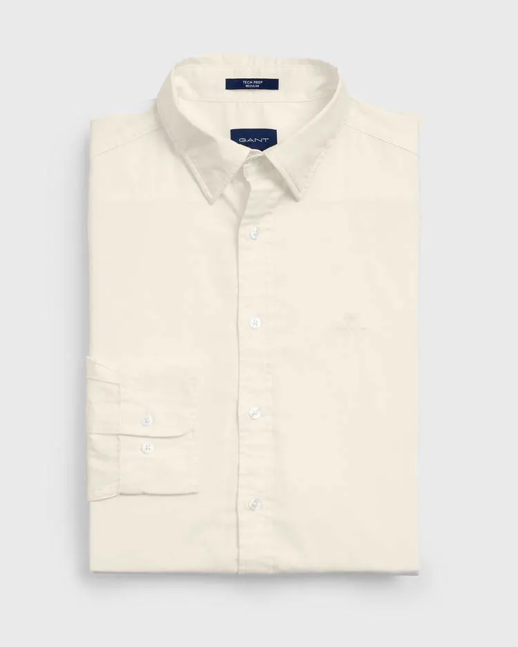 GANT White Tech Prep Broadcloth  Point Collar Shirt 3053114 Size M NWT