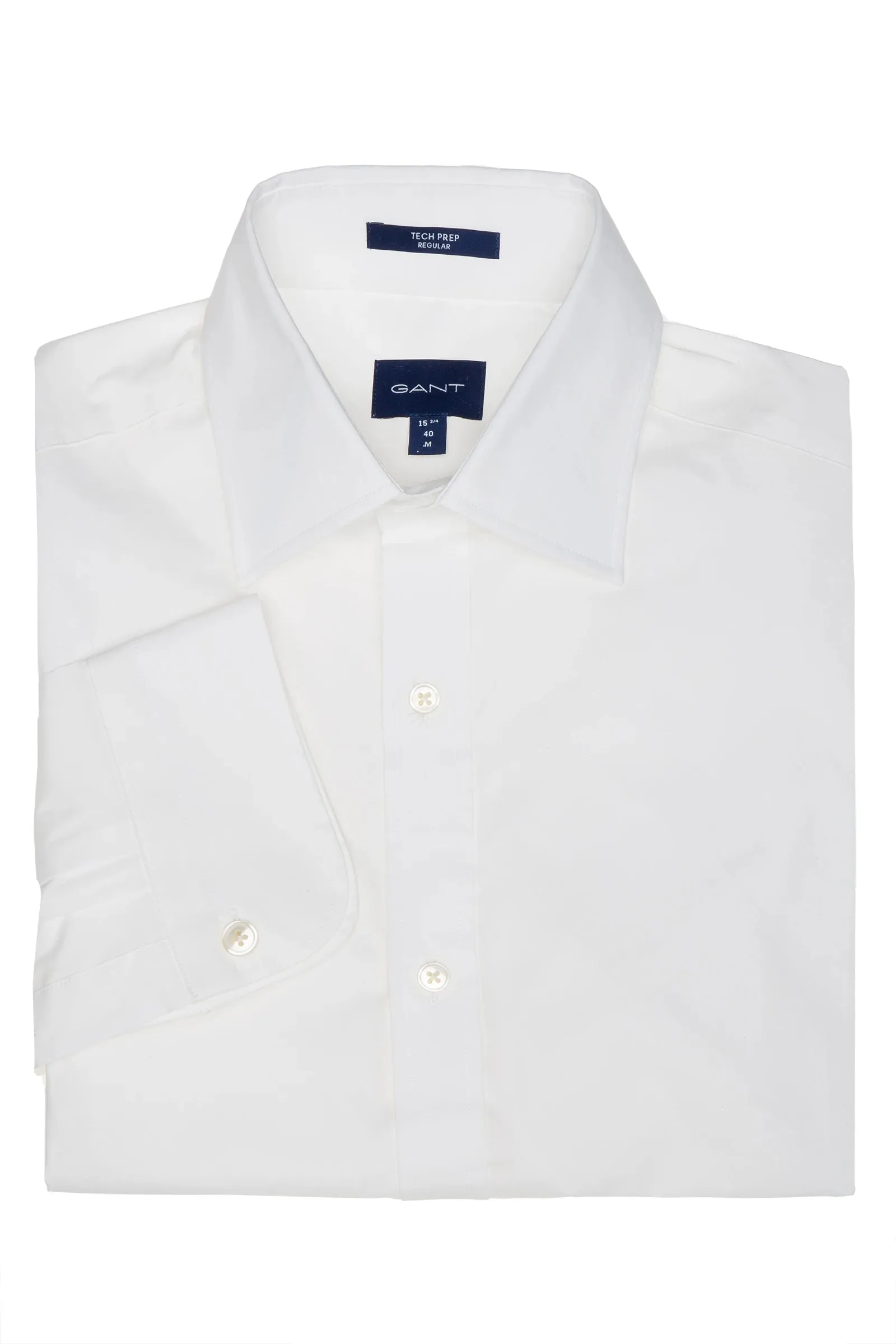 GANT White Tech Prep Broadcloth  Point Collar Shirt 3053114 Size M NWT