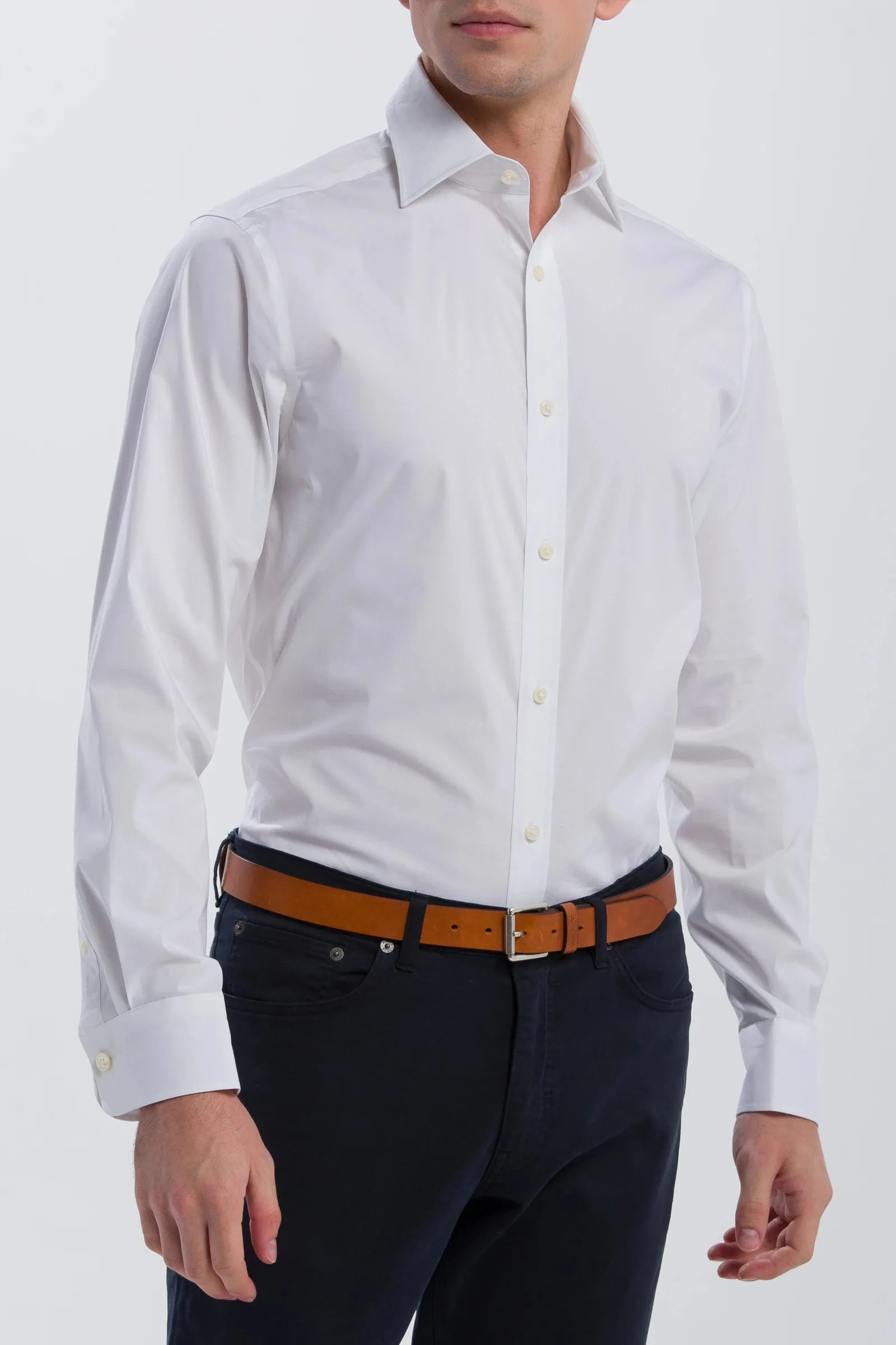 GANT White Tech Prep Broadcloth  Point Collar Shirt 3053114 Size M NWT