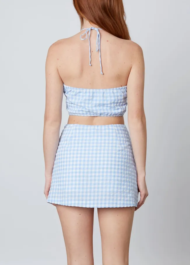 Gingham Halter Crop Top