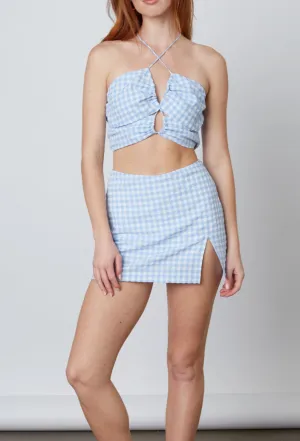 Gingham Halter Crop Top