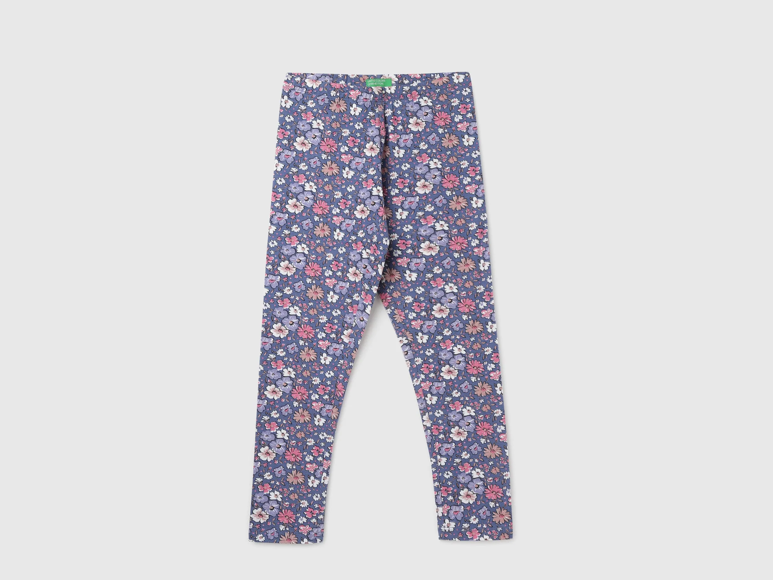 Girl's Floral Regular Fit Leggings