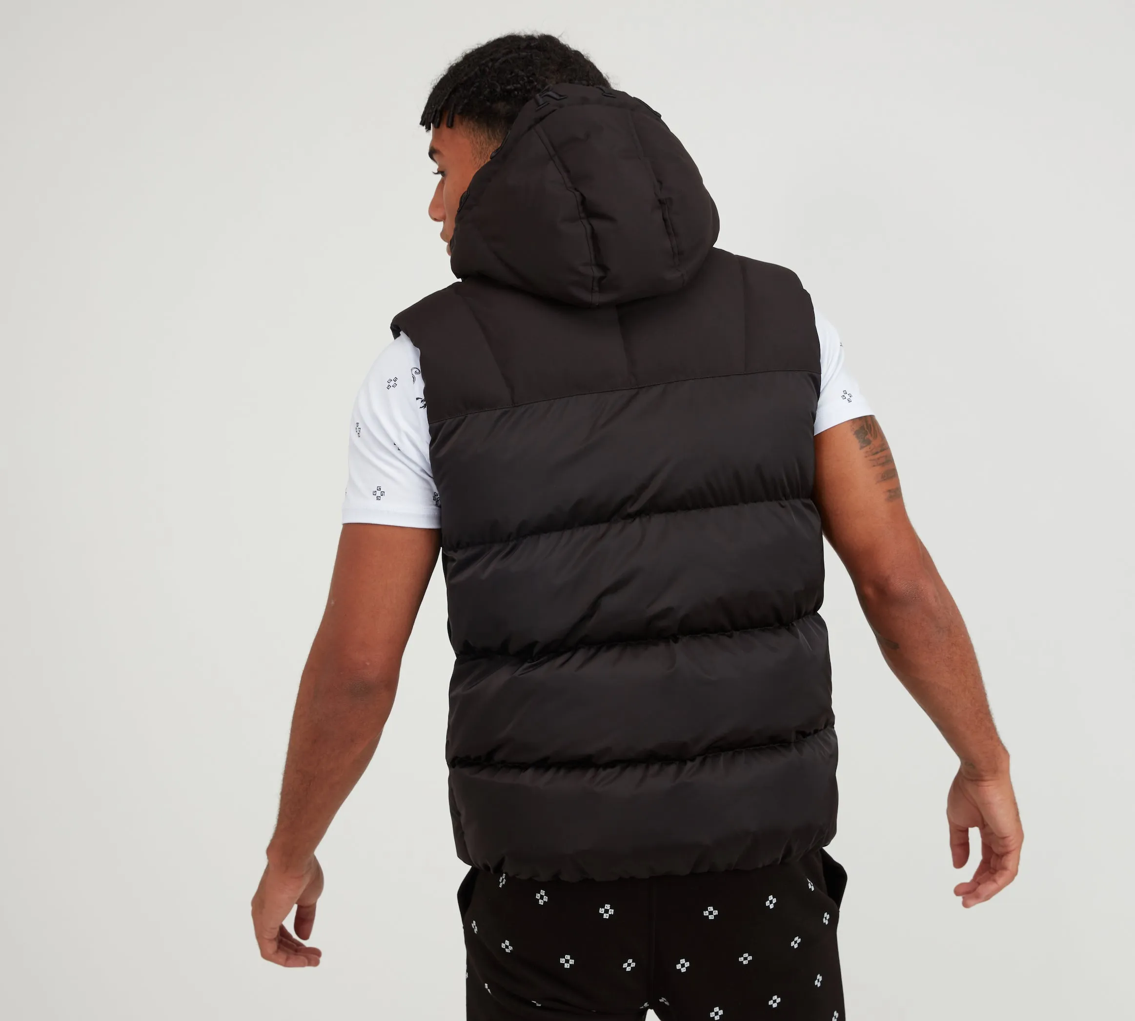 Glorious Gangsta Domar Puffer Gilet Black