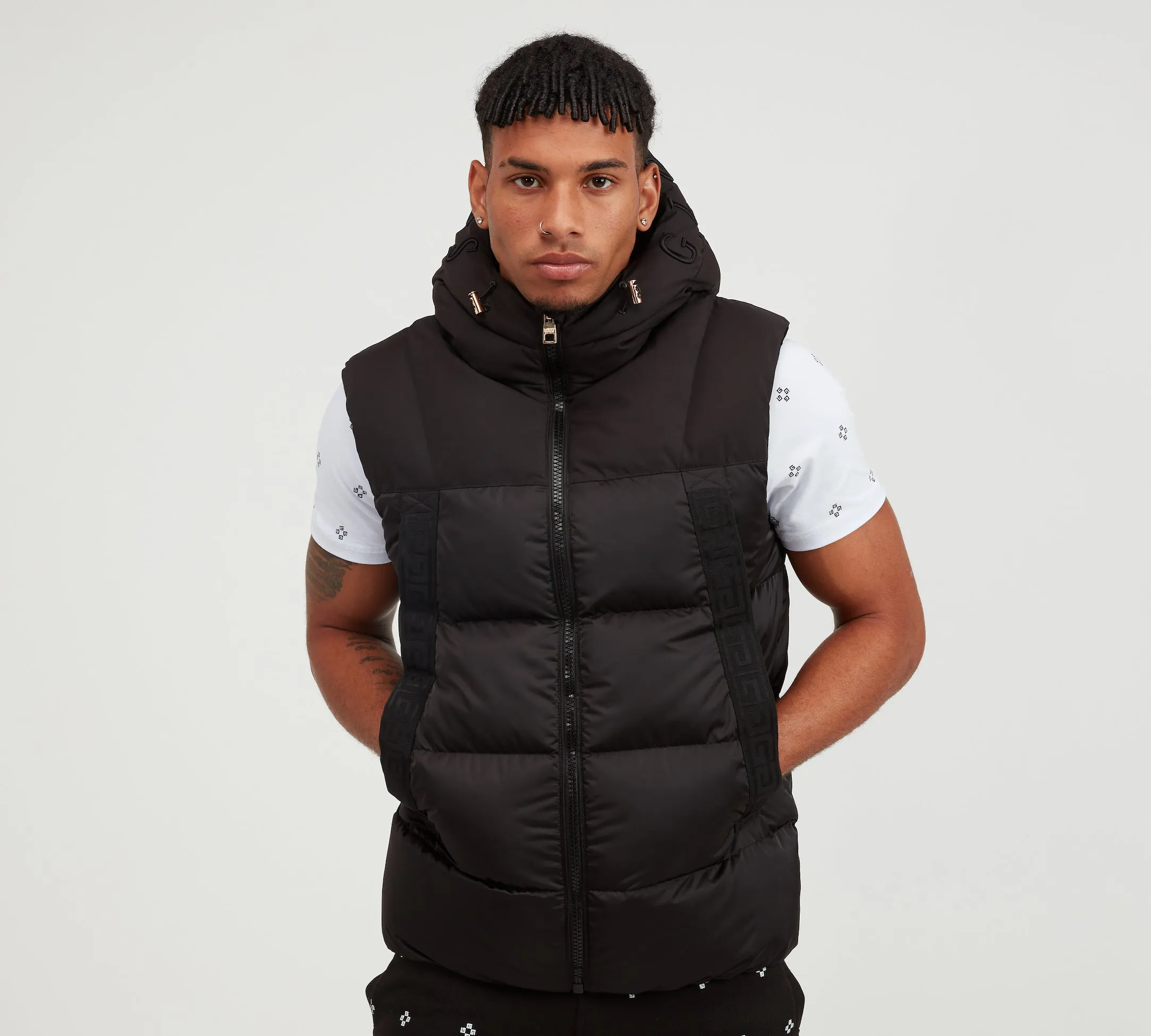 Glorious Gangsta Domar Puffer Gilet Black