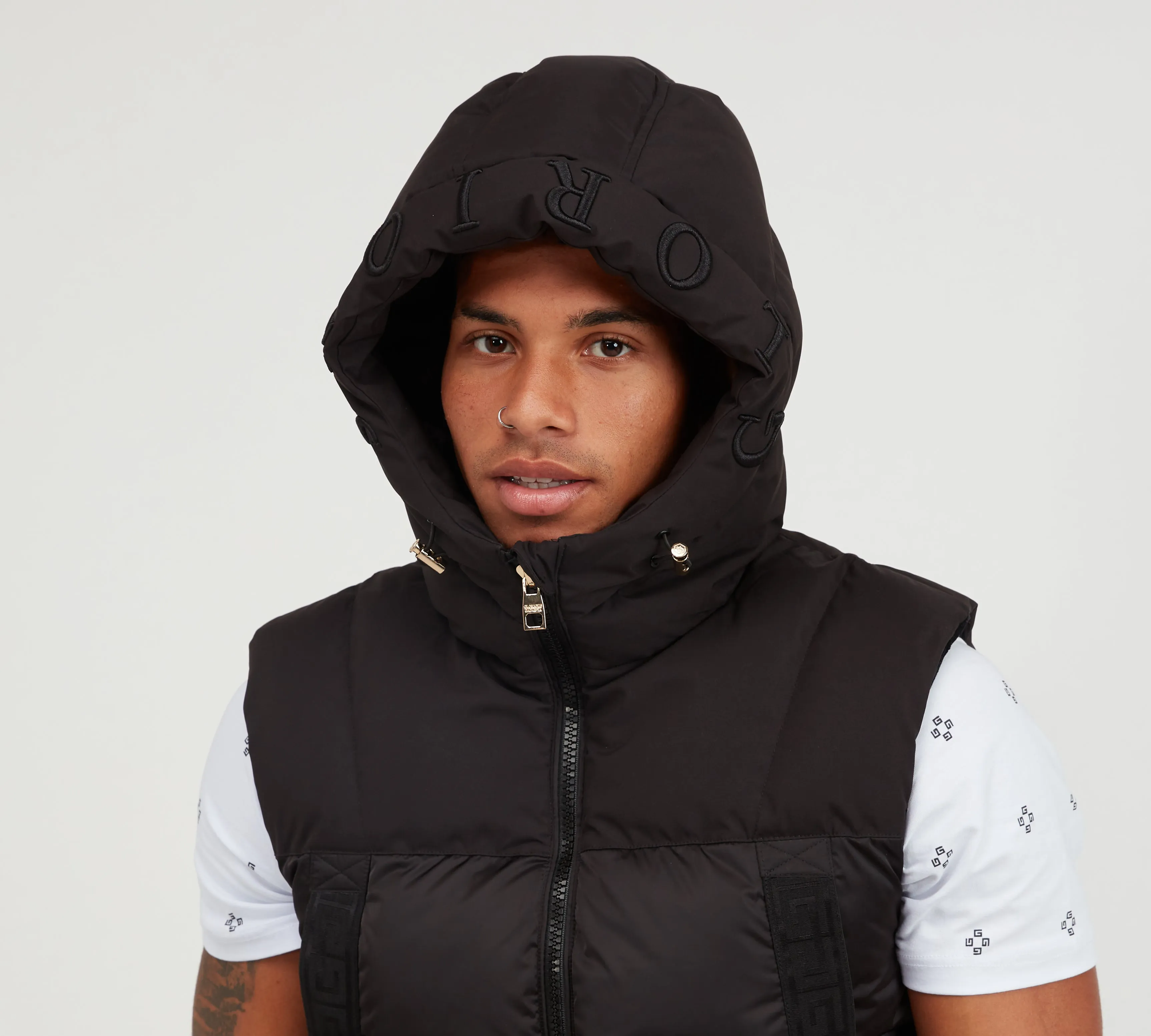 Glorious Gangsta Domar Puffer Gilet Black