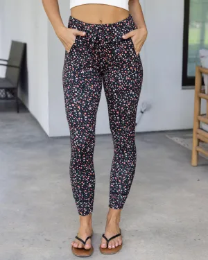 Grace & Lace Summer Weight Live-In Loungers- Black Mini Floral