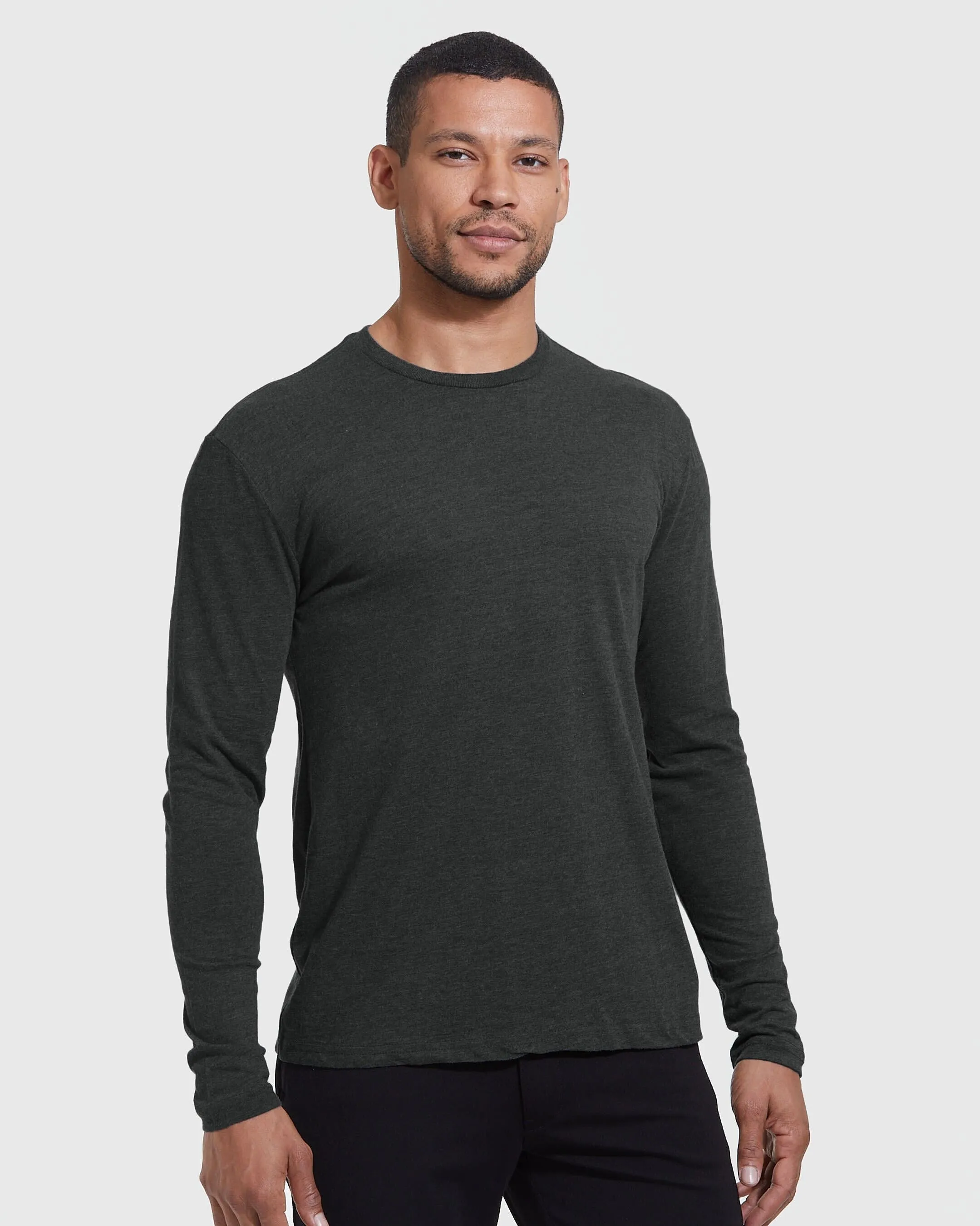 Gray Tones Long Sleeve Crew Neck 3-Pack