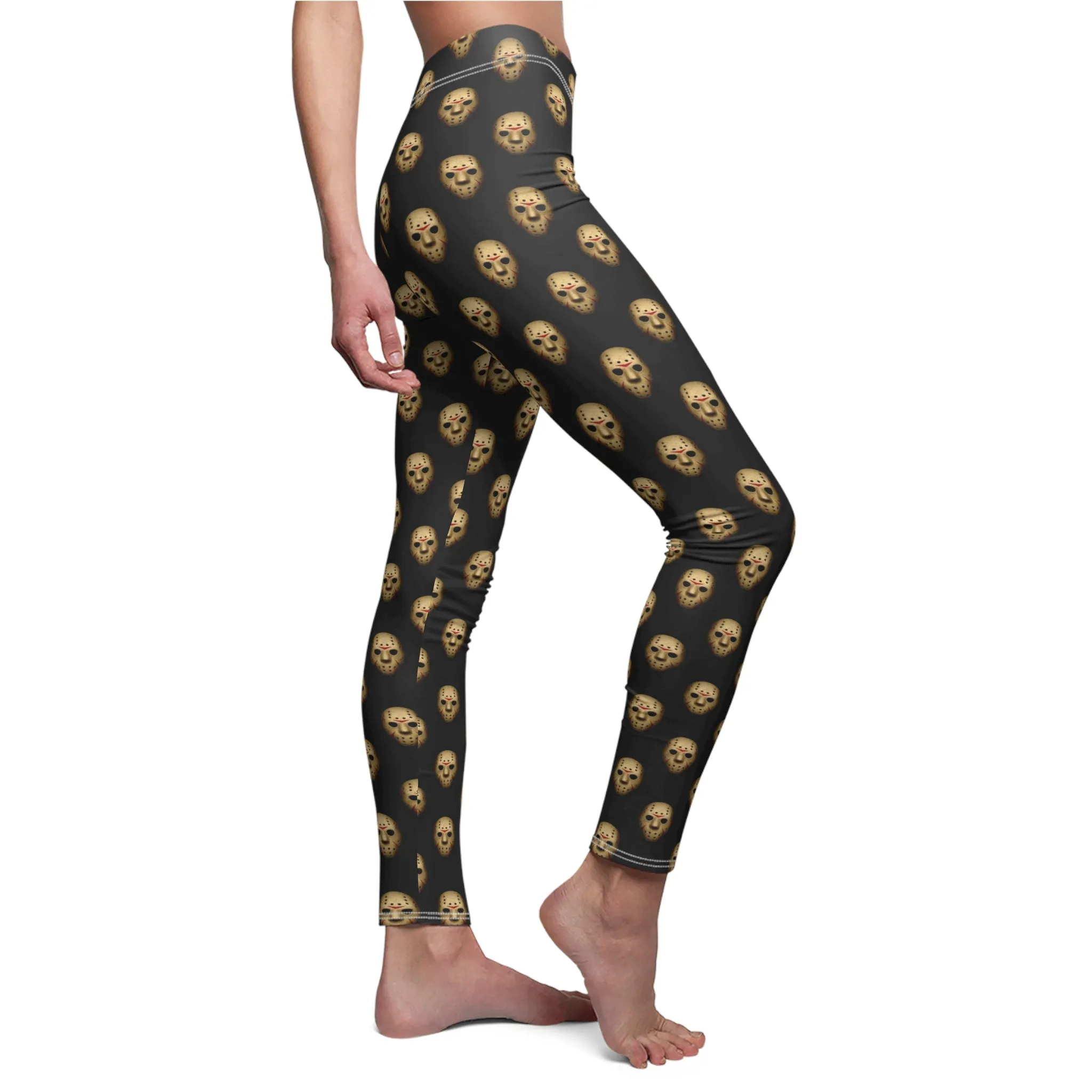 Halloween Jason Womens Horror Movie Leggings Stretch Pants - Saiko Studio