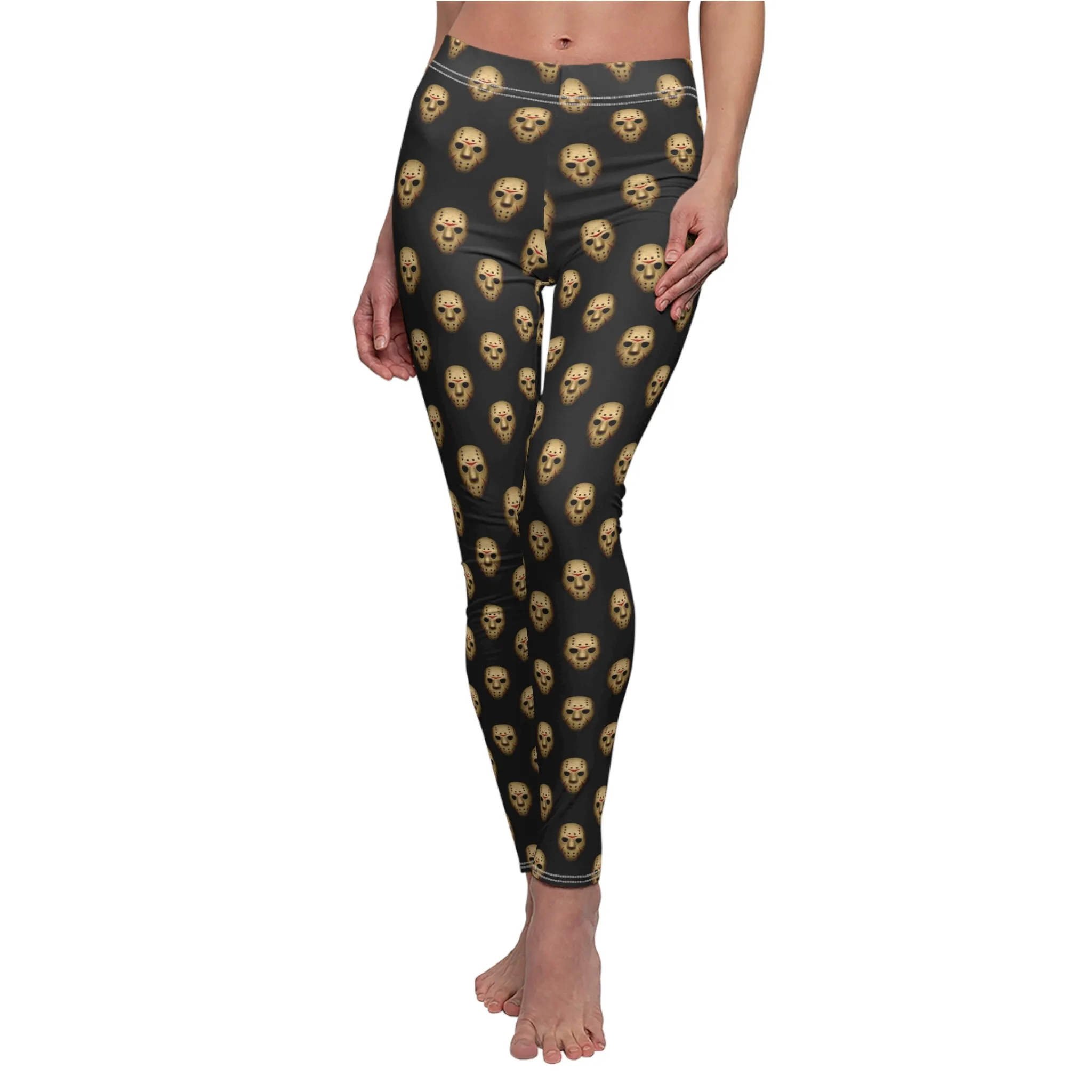 Halloween Jason Womens Horror Movie Leggings Stretch Pants - Saiko Studio