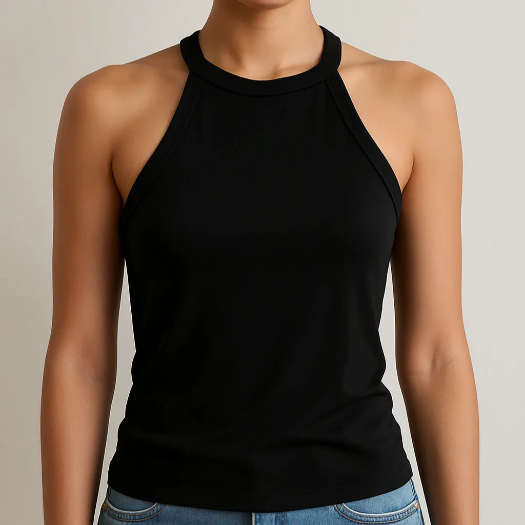 Halter Neck Shirt with Built In Bra