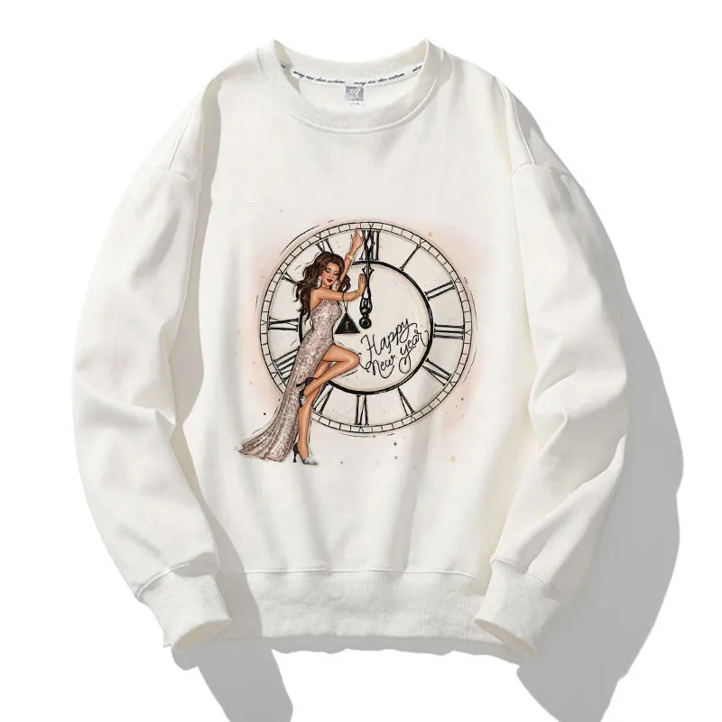 Happy December O-Neck White Sweater D