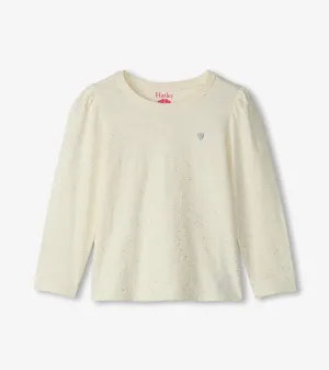 Hatley Baby Girl Cream Long Sleeved Puff T-Shirt
