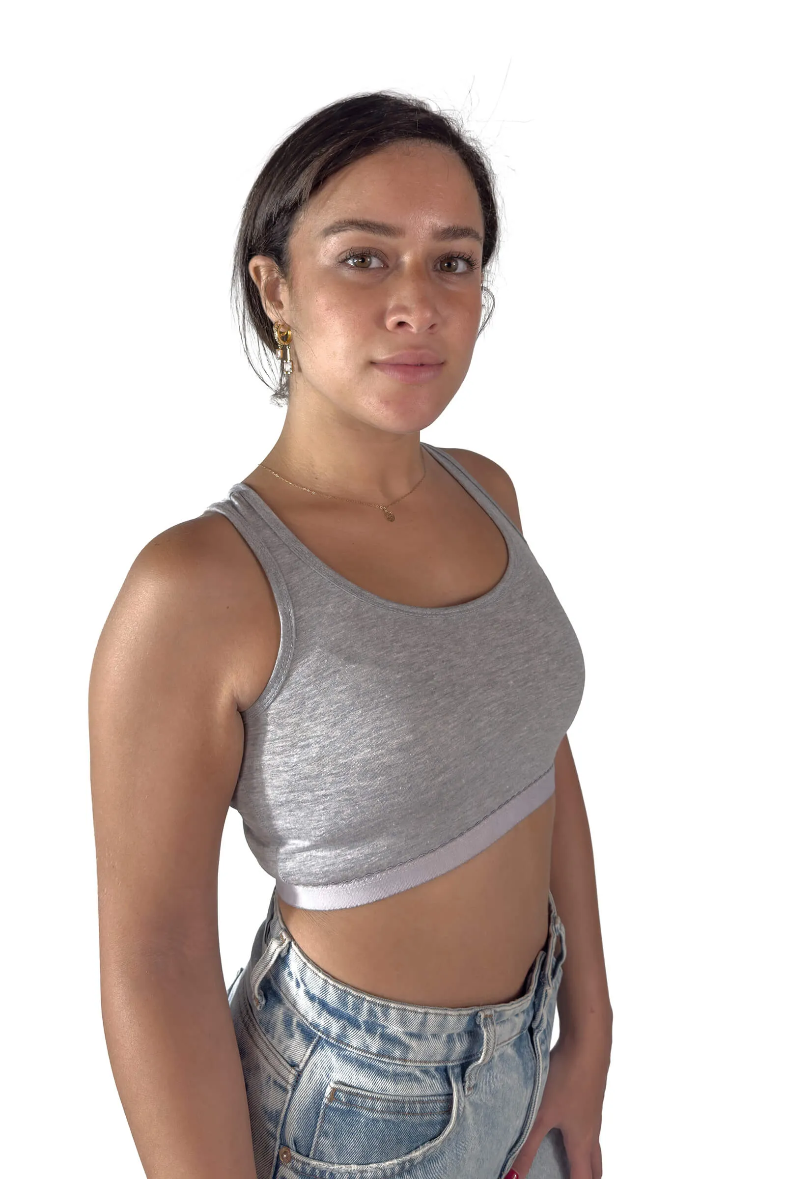 Heather Gray Chloe Sports Crop Top