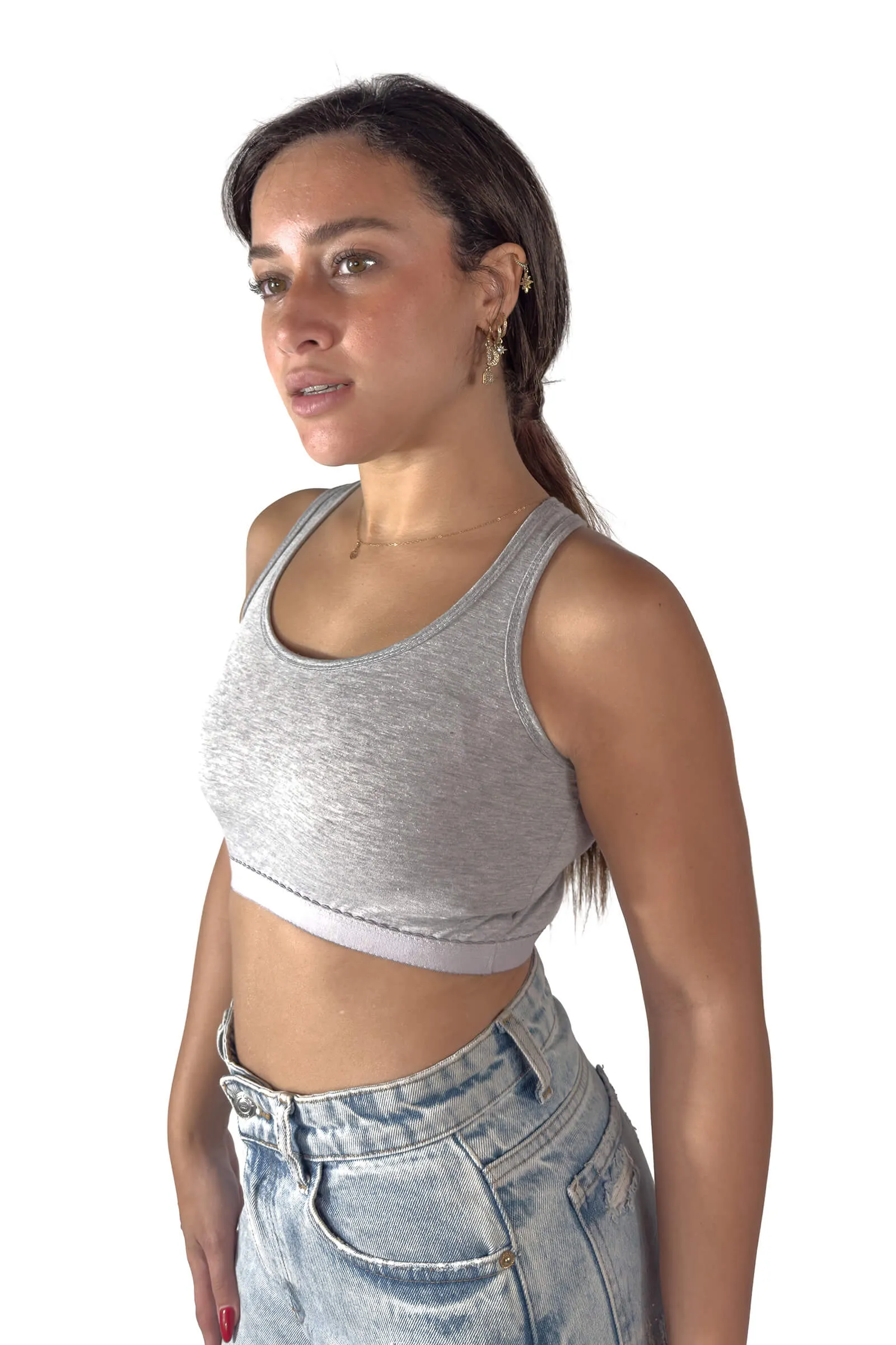 Heather Gray Chloe Sports Crop Top