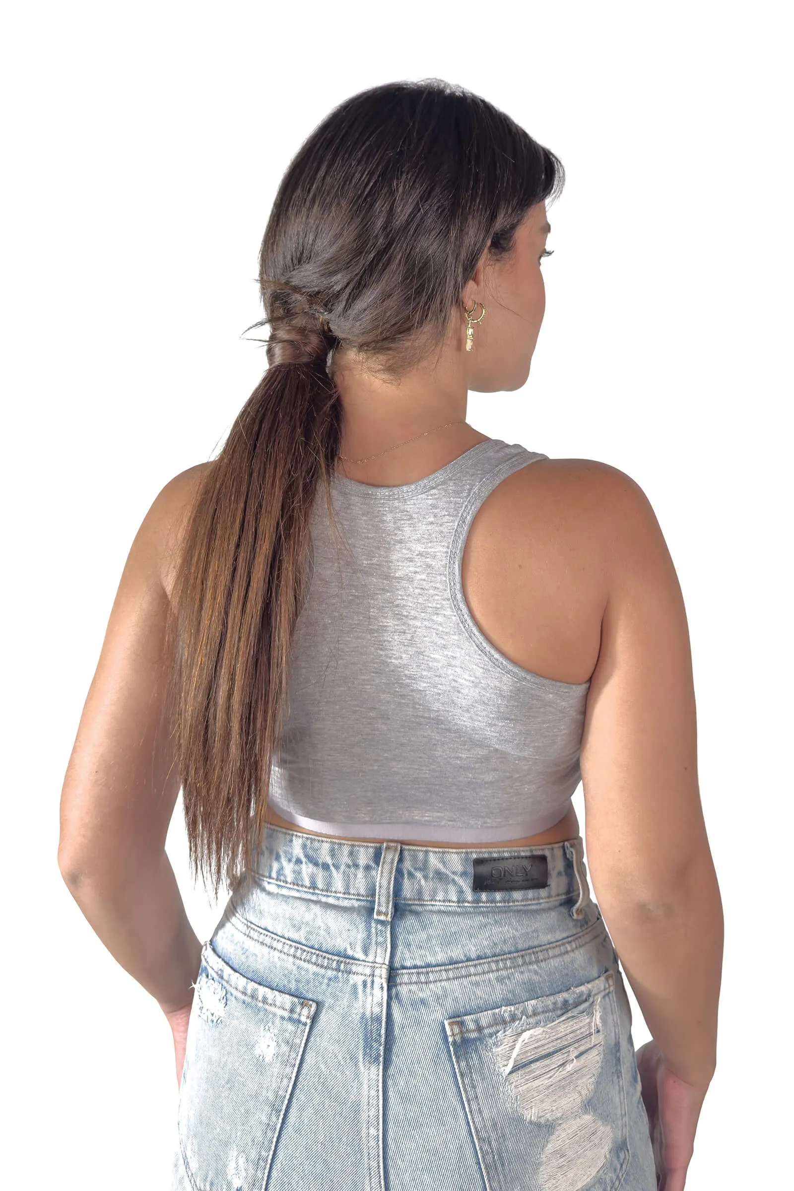 Heather Gray Chloe Sports Crop Top