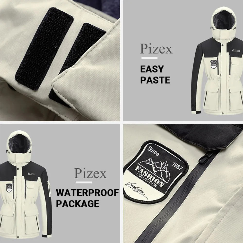 HEROBIKER Winter Skiing Jacket Man Cold Protection Windproof Motorcycle Jacket Rainproof Fleece Cotton Chaqueta Hooded Jaqueta
