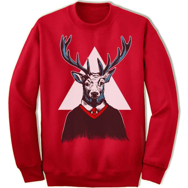 Hipster Deer Christmas Sweatshirt