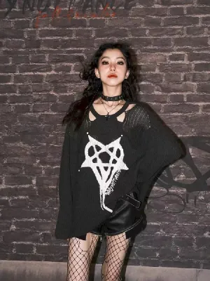 Hollow Off-shoulder Halter Sweater